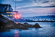 Corinthian Yacht Club Marblehead harbor illumination Photograph by Jeff Folger