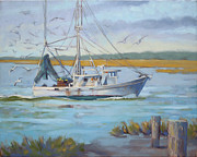 Edisto Shrimp Boat Painting by Todd Baxter