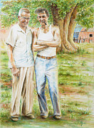 Elmer's Peaches Painting by Arthur Fix