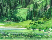 Emerald Lake Painting by Barbara Jewell