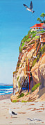 Encinitas Beach Cliffs Painting by Mary Helmreich