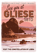 Exoplanet 01 Travel Poster GLIESE 581 Digital Art by Chungkong Art