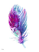 Feather 6 Painting by Watercolor Girl