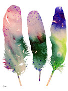Feathers 4 Painting by Watercolor Girl