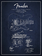 Fender Tremolo Device patent Drawing from 1956 Digital Art by Aged Pixel