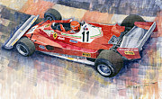 1977 Monaco GP Ferrari 312 T2 Niki Lauda  Painting by Yuriy Shevchuk