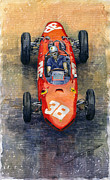 Ferrari Dino 156 1962 Monaco GP Painting by Yuriy Shevchuk