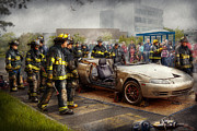 Firemen - The fire demonstration Photograph by Mike Savad
