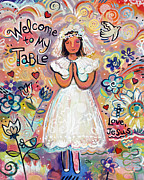 First Communion Girl Painting by Jen Norton