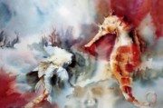 Fish and Seahorse Painting by Donna Acheson-Juillet