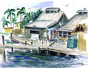 Fish House Painting by Clara Sue Beym