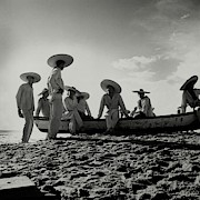 Fishermen On The Beach Of Pia De La Cuesta Photograph by Horst P. Horst