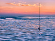 Fishing the Sunset Surf - Horizontal Version Photograph by Mark Rogers
