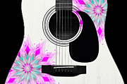 Floral Abstract Guitar 1 Digital Art by Andee Design