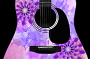 Floral Abstract Guitar 29 Digital Art by Andee Design