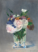 Flowers in a Crystal Vase Painting by Edouard Manet