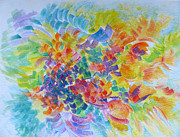 Flowers in Lavender Vase Painting by Rosanne Licciardi