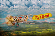 Flying Pigs - Plane - Eat Beef Digital Art by Mike Savad