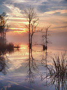 Foggy River Evening Photograph by Mike Covington