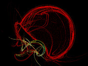 Football Helmet Red Fractal Art Digital Art by Andee Design