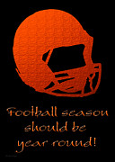 Football Season Should Be Year Round In Orange Digital Art by Andee Design