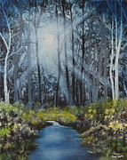 Forest Light Painting by Mary Scott