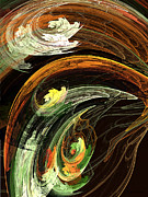 Fractal - Autumn Leaves Swirling Wind Digital Art by Susan Savad Fractal - Autumn Leaves Swirling Wind Digital Art by Susan Savad