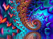 Fractal sea of love with hearts Digital Art by Matthias Hauser