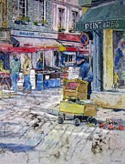 French Organ Grinder Painting by Bev Morgan
