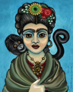 Frida's Monkey Painting by Victoria De Almeida
