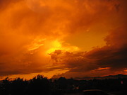 Furious Clouds at Sunset Painting by Diane Strain