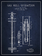 Gas Well Operation Patent From 1937 - Navy Blue Digital Art by Aged Pixel