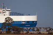 Giant Cargo Ship Sailing by Jekyll Island's Fishing Pier Photograph by Bruce Gourley