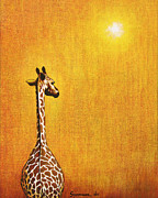 Giraffe Looking Back Painting by Jerome Stumphauzer