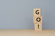 Go! Word on Wooden Blocks Photograph by Nora Carol Photography