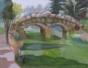 Golden Gate Park Footbridge Stowe Lake Painting by Suzanne Giuriati Cerny