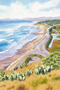 Golden View from Torrey Pines Painting by Mary Helmreich