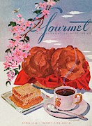 Gourmet Cover Illustration Of A Basket Of Popovers Photograph by Henry Stahlhut