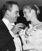 Grace Kelly Toasts With Husband Photograph by Retro Images Archive
