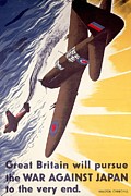 Great Britain Will Pursue War Against Japan to Very End Winston Churchill propaganda poster Drawing by Anonymous