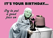 Green Face Mask Greeting Card Photograph by Everett