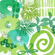 Green Garden- Abstract Watercolor Painting Painting by Linda Woods Green Garden- Abstract Watercolor Painting Painting by Linda Woods