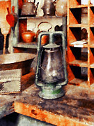 Green Hurricane Lamp in General Store Photograph by Susan Savad Green Hurricane Lamp in General Store Photograph by Susan Savad