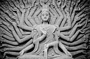 Guanyin Bodhisattva in Black and White Photograph by Dean Harte