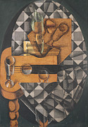 Guitar, Bottle, And Glass, 1914 Pasted Papers, Gouache & Crayon On Canvas Photograph by Juan Gris