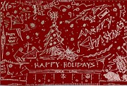 Happy Holidays  Drawing by Daniel Rustad