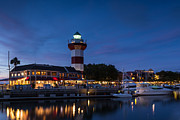 Harbour Town Lighthouse at Night Hilton Head Island South Carolina Photograph by Dawna Moore Photography