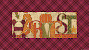Harvest Glow II Fall Plaid Painting by Pela Studio