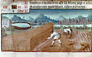 Harvesting Wheat In July Painting by Granger