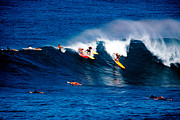 Hawaii Oahu Waimea Bay Surfers Photograph by Anonymous